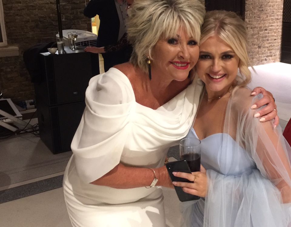 With Lucy Fallon from Coronation Street