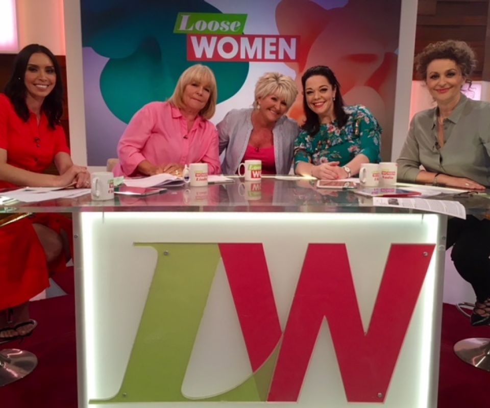With the Loose Women gang and one of her appearances on the show 