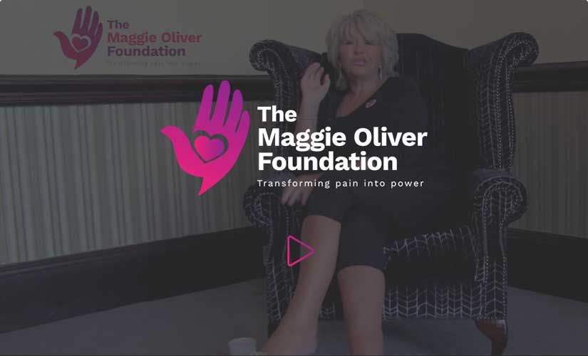 Maggie Oliver sitting on a chair