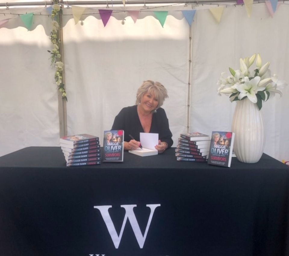 At a book signing for Waterstones