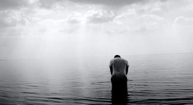 woman in a lake