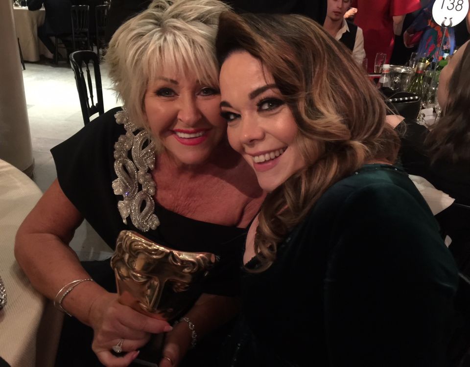 With Lisa Riley at the BAFTAs